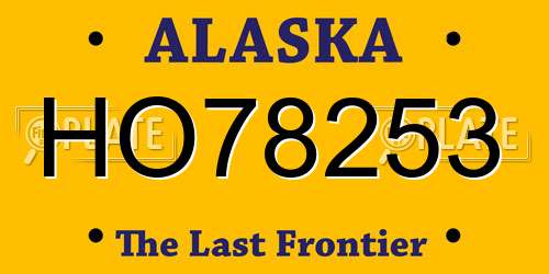 HO78253 Alaska License Plate