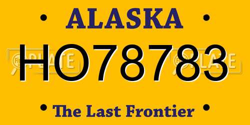 HO78783 Alaska License Plate