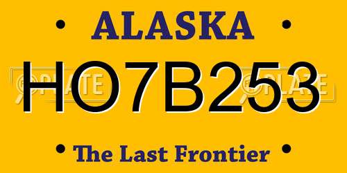 HO7B253 Alaska License Plate