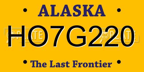 HO7G220 Alaska License Plate