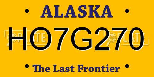 HO7G270 Alaska License Plate