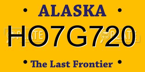 HO7G720 Alaska License Plate