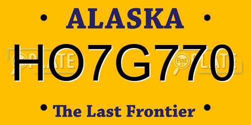 HO7G770 Alaska License Plate