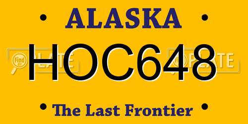 HOC648 Alaska License Plate
