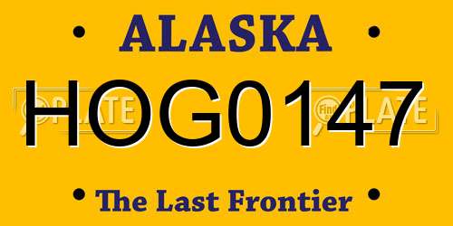 HOG0147 Alaska License Plate