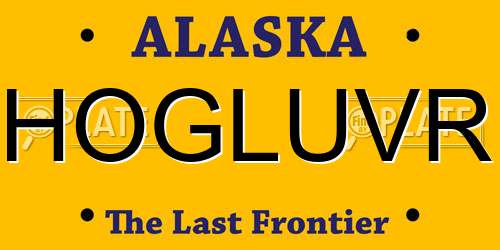 HOGLUVR Alaska License Plate