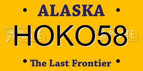 HOKO58 Alaska License Plate