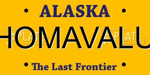 HOMAVALU Alaska License Plate