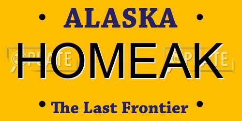 HOMEAK Alaska License Plate