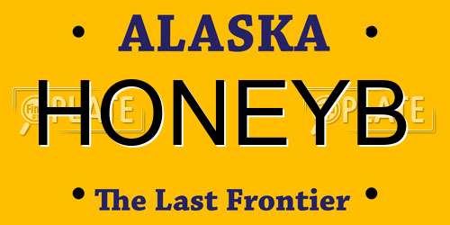 HONEYB Alaska License Plate