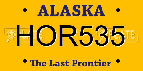 HOR535 Alaska License Plate