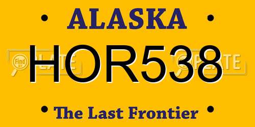 HOR538 Alaska License Plate