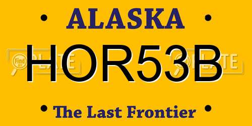 HOR53B Alaska License Plate