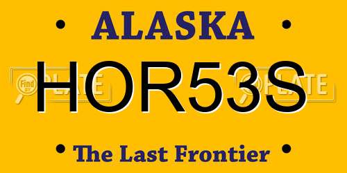 HOR53S Alaska License Plate