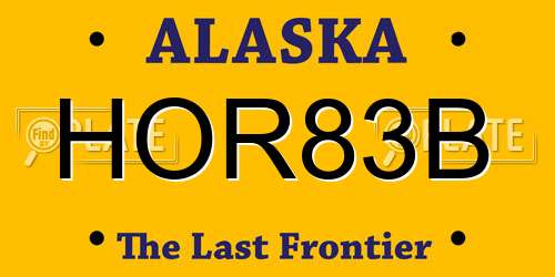 HOR83B Alaska License Plate