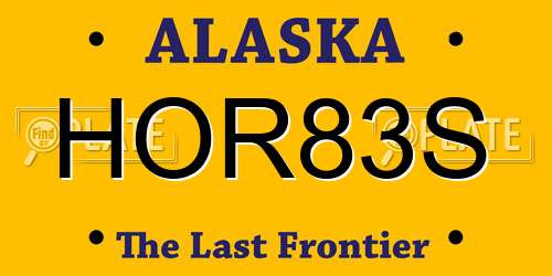 HOR83S Alaska License Plate