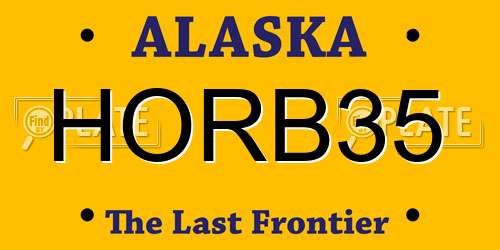 HORB35 Alaska License Plate