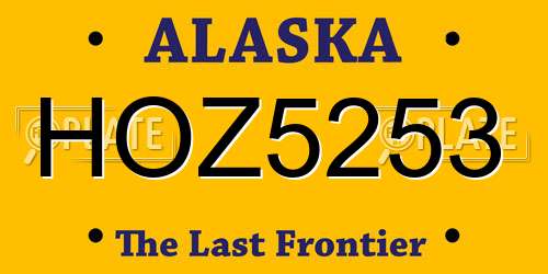HOZ5253 Alaska License Plate