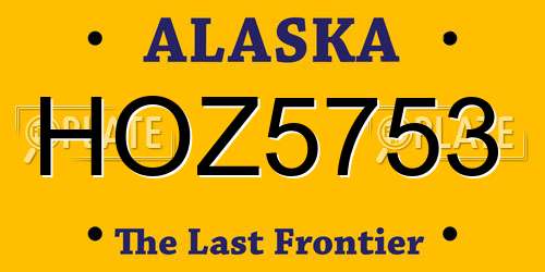 HOZ5753 Alaska License Plate