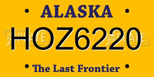 HOZ6220 Alaska License Plate