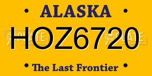 HOZ6720 Alaska License Plate