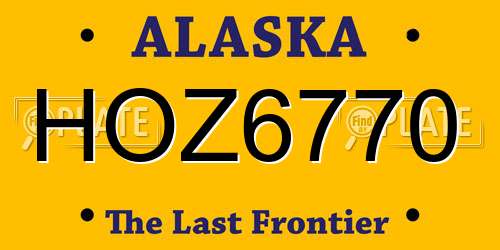 HOZ6770 Alaska License Plate