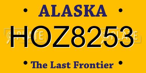 HOZ8253 Alaska License Plate