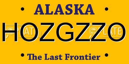 HOZGZZO Alaska License Plate