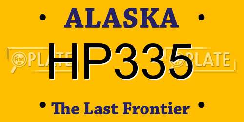 HP335 Alaska License Plate