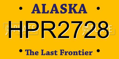 HPR2728 Alaska License Plate