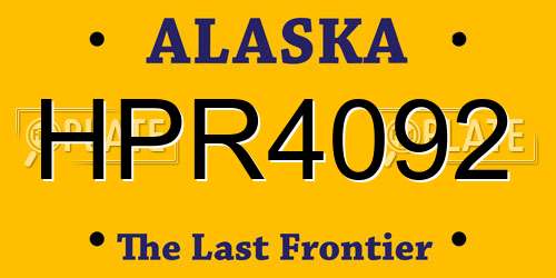 HPR4092 Alaska License Plate