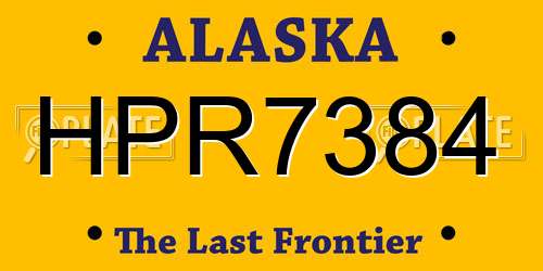 HPR7384 Alaska License Plate