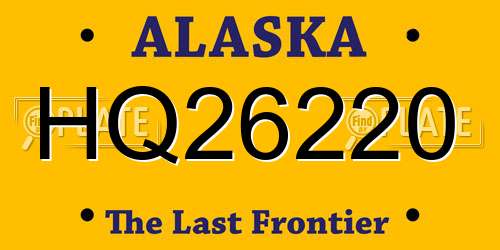 HQ26220 Alaska License Plate