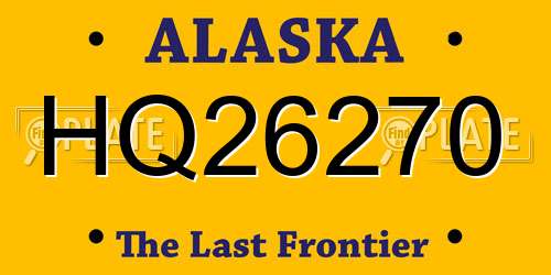 HQ26270 Alaska License Plate