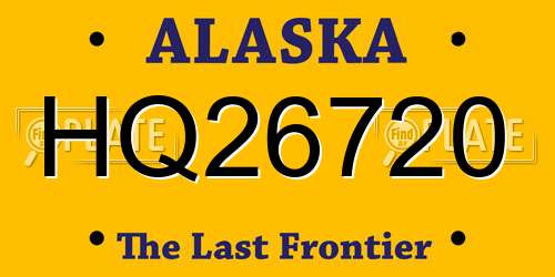 HQ26720 Alaska License Plate