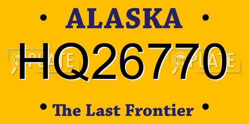 HQ26770 Alaska License Plate