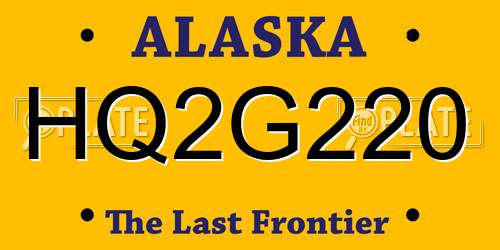 HQ2G220 Alaska License Plate