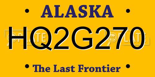 HQ2G270 Alaska License Plate