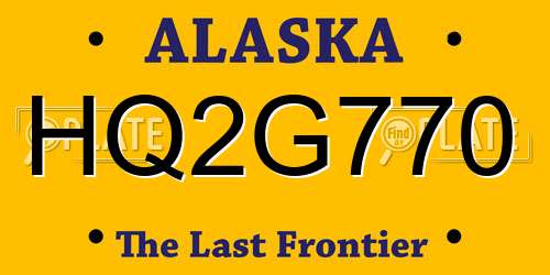 HQ2G770 Alaska License Plate
