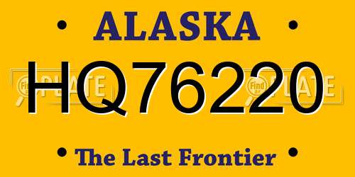 HQ76220 Alaska License Plate