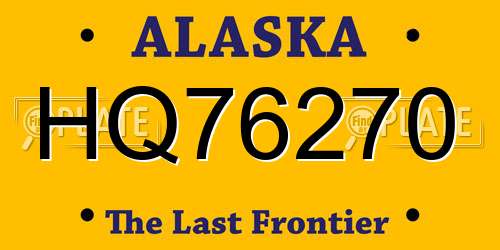 HQ76270 Alaska License Plate