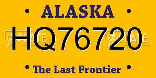 HQ76720 Alaska License Plate