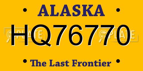 HQ76770 Alaska License Plate