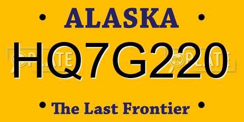 HQ7G220 Alaska License Plate