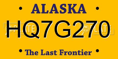 HQ7G270 Alaska License Plate