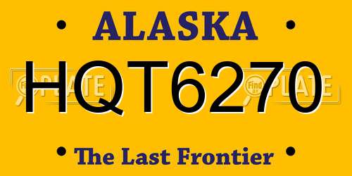 HQT6270 Alaska License Plate