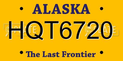 HQT6720 Alaska License Plate