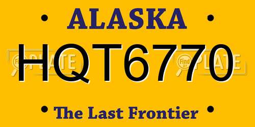 HQT6770 Alaska License Plate