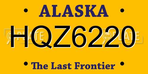 HQZ6220 Alaska License Plate