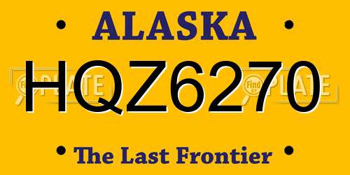 HQZ6270 Alaska License Plate